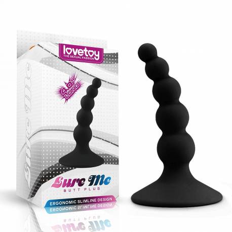 Lure Me Beaded Anal Plug Black