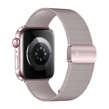 Pasek Do Apple Watch Forcell F-Design Fa14 Magnetyczny Stal 42 / 44 / 45 / 49 Mm Różowy
