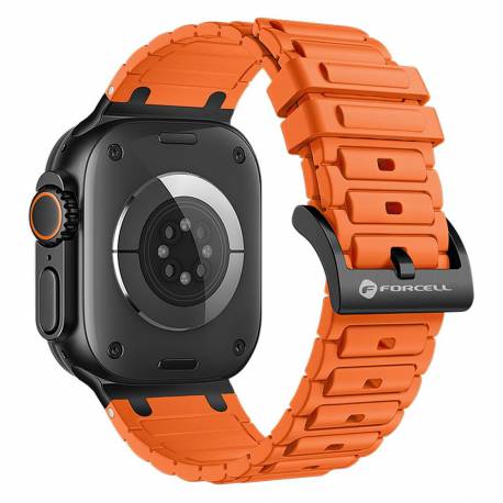 Pasek Do Apple Watch Forcell F-Design Fa06 Silikon 42 / 44 / 45 / 49 Mm Pomarańczowy