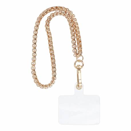 Smycz Do Telefonu, Zawieszka Do Telefonu - Chain 42 / Długość Sznura 40Cm (20Cm W Pętli) / Na Nadgarstek - Złoty