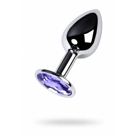 Silver Anal Plug With Gem, Blue