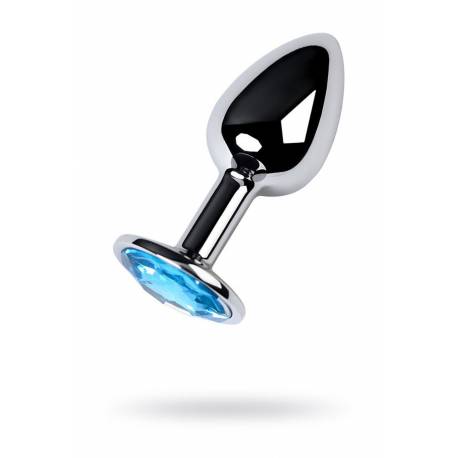Silver Anal Plug Toyfa Metal,with A Topaz Color Gem
