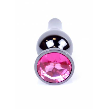 Plug-Jewellery Dark Silver Butt Plug- Pink