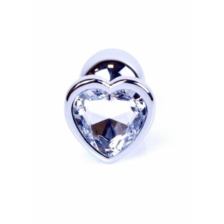 Plug-Jewellery Silver Heart Plug- Clear