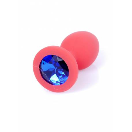 Plug-Jewellery Red Silicon Plug Small- Blue Diamond