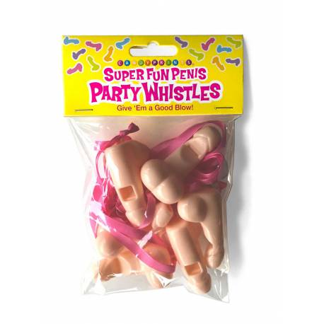 Super Fun Penis Party Whistles, 6Pk