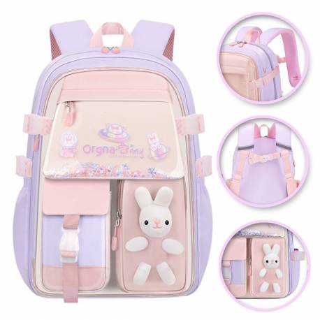 Plecak Rabbit Sweet Szkolny Uniwersalny Kieszonki, Odblaski Pl163Fio