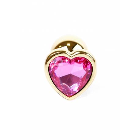 Plug-Jewellery Gold Heart Plug- Pink