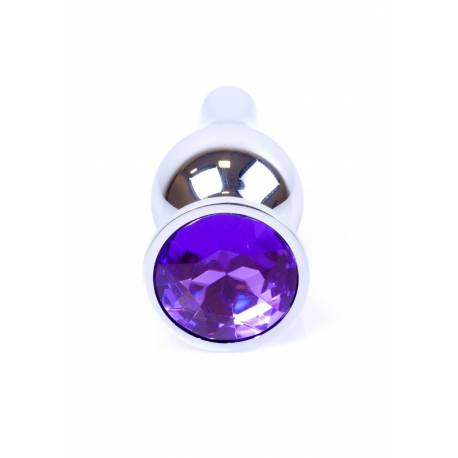 Plug-Jewellery Silver Butt Plug- Purple