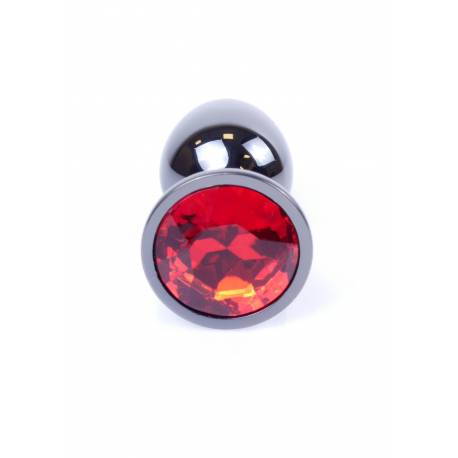 Plug-Jewellery Dark Silver Plug- Red