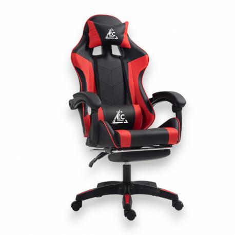 Fotel Gamingowy Obrotowy Z Podnóżkiem Ec Gaming Masażer Ko24Cze