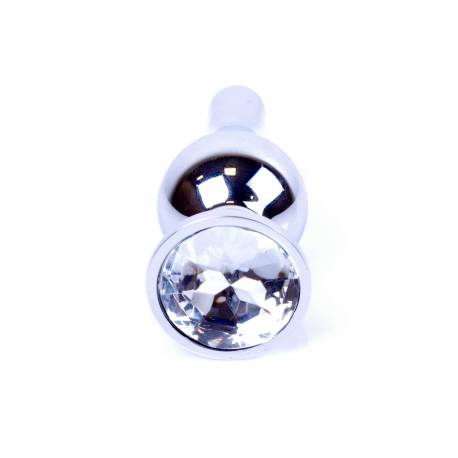 Plug-Jewellery Silver Butt Plug- Clear