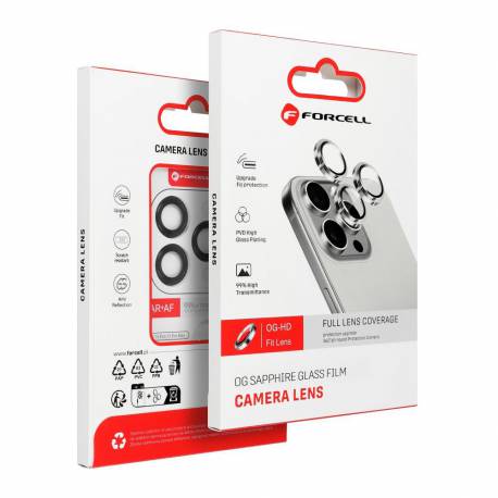 Szkło Hartowane Forcell Premium Do Aparatu - Do Iphone 12 / 12 Mini Srebrny