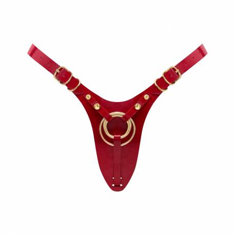 Leatherette Harness Fabulous - One Size - Red Glossy