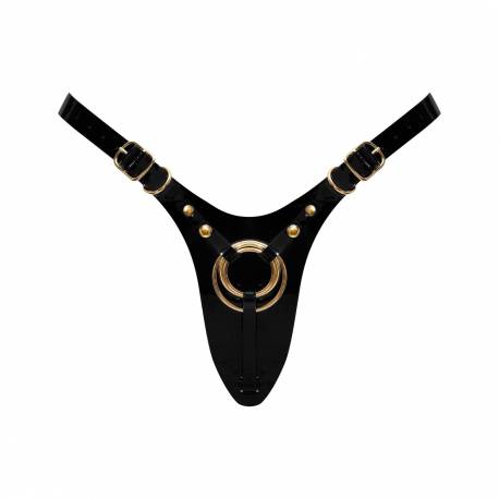 Leatherette Harness Fabulous - One Size - Black Glossy