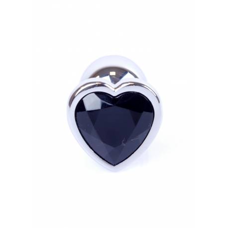 Plug-Jewellery Silver Heart Plug- Black