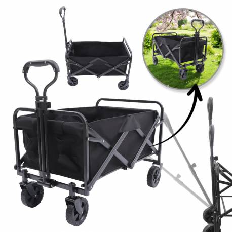 Wózek Transportowy Składany, Metalowy, Przyczepka Ogrodowa 72X47X68-87Cm Ar07Cz