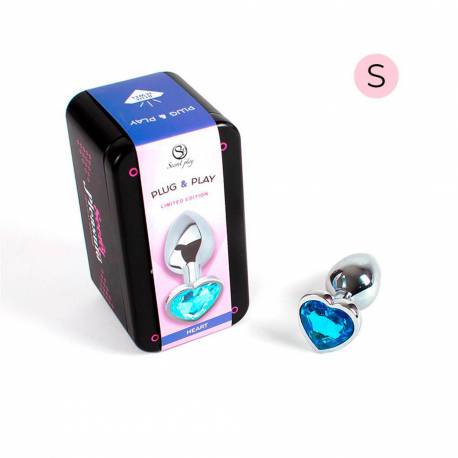 Blue Heart Metal Butt Plug