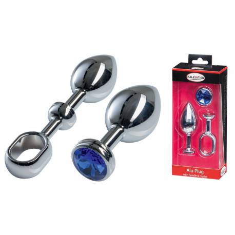 Malesation Alu-Plug With Handle & Crystal Large, Chrome