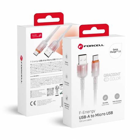 Kabel Usb A Do Micro Usb Forcell F-Energy Qc3.0 2,4A 18W Gradient 1 M C351 Biały