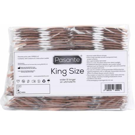 Pasante King Size Condoms Bulk Packs 144 Pcs