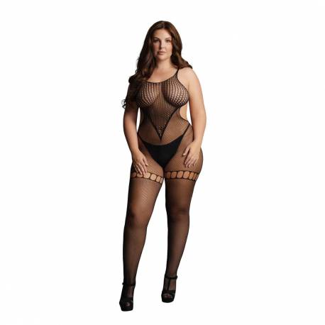 Duo Net High Neck Bodystocking - Plus Size