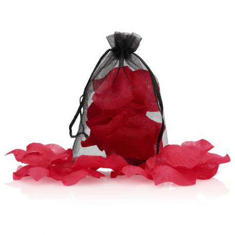 Rose Petals In Organza Bag - Wine Red