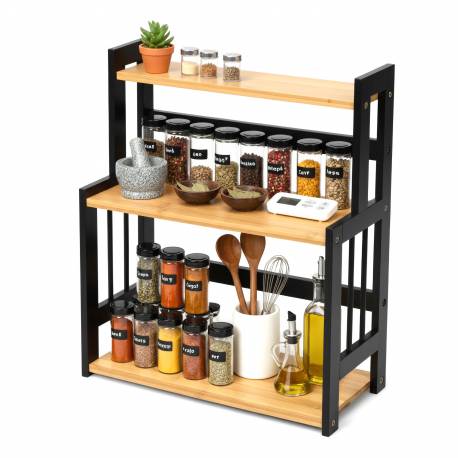 Regał Kuchenny Na Przyprawy Cezar Naturalny Black
