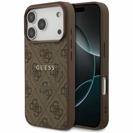 Guess Futerał Do Iphone 17 Pro Kompatybilny Z Magsafe Guhmp17Lg4Gfrw (Pu 4G Ring Classic Logo) Brązowy