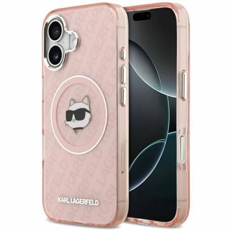Karl Lagerfeld Futerał Do Iphone 17 Kompatybilny Z Magsafe Klhmp17Shmkbchop (Iml Choupette Head Logo) Różowy