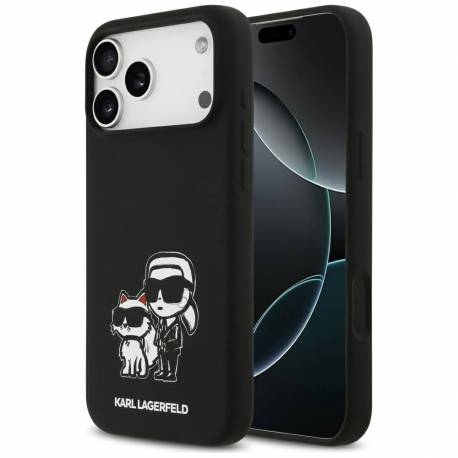 Karl Lagerfeld Futerał Do Iphone 17 Pro Max Kompatybilny Z Magsafe Klhmp17Xskcgrgok (Silicone W/ K&c Sketch & Logo) Czarny