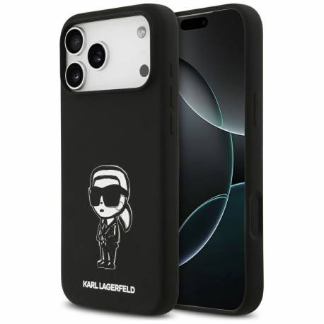 Karl Lagerfeld Futerał Do Iphone 17 Pro Max Kompatybilny Z Magsafe Klhmp17Xskigrok (Silicone W/ Kl Sketch & Logo) Czarny