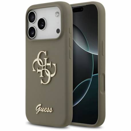 Guess Futerał Do Iphone 17 Pro Max Guhcp17Xsc4Gsmw (Silicone W/ Big 4G Script) Brązowy
