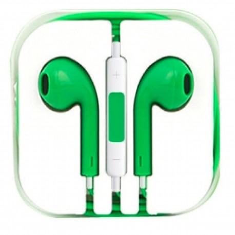 Słuchawki z mikrofone do iPhone - zielone